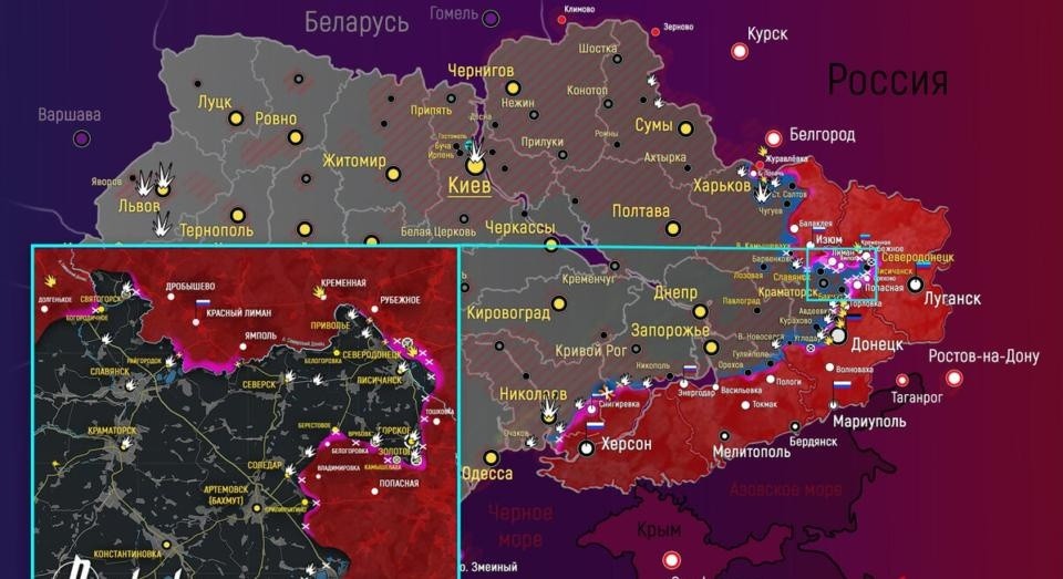 Новая карта боевых действий на Украине на 02.06.2022: последние новости сегодня Новая карта боевых действий на Украине на 02.06.2022: последние новости сегодня