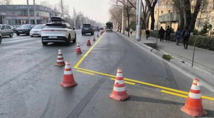 Выделенные полосы для общественного транспорта вновь появились в Бишкеке