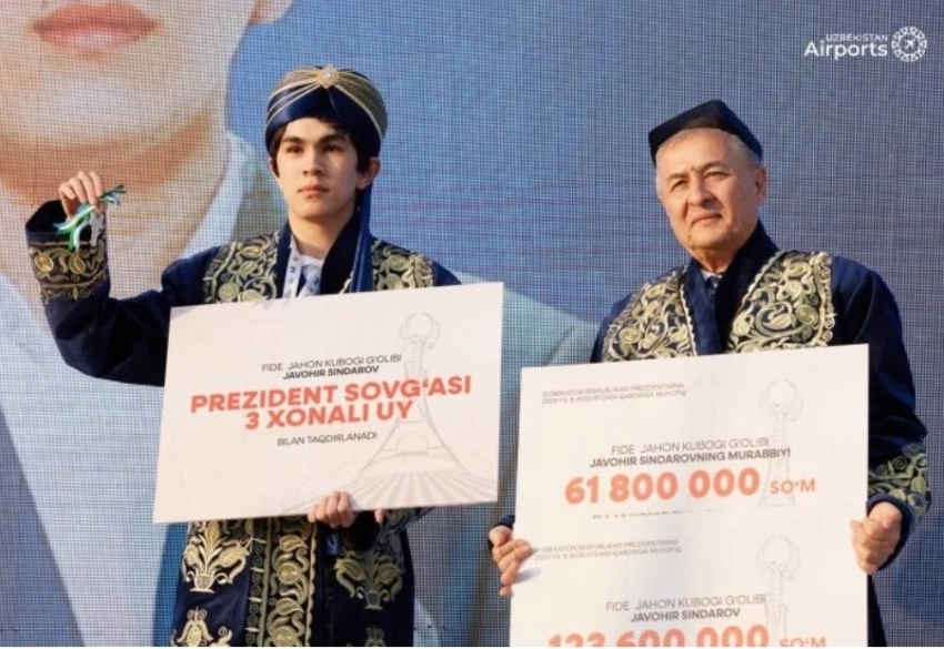 Узбекский шахматист Синдаров получил квартиру за победу на Кубке мира