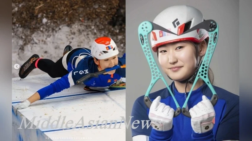 Сэлэнгэ стала чемпионкой Кубка мира по ледолазанию в Саас-Фее